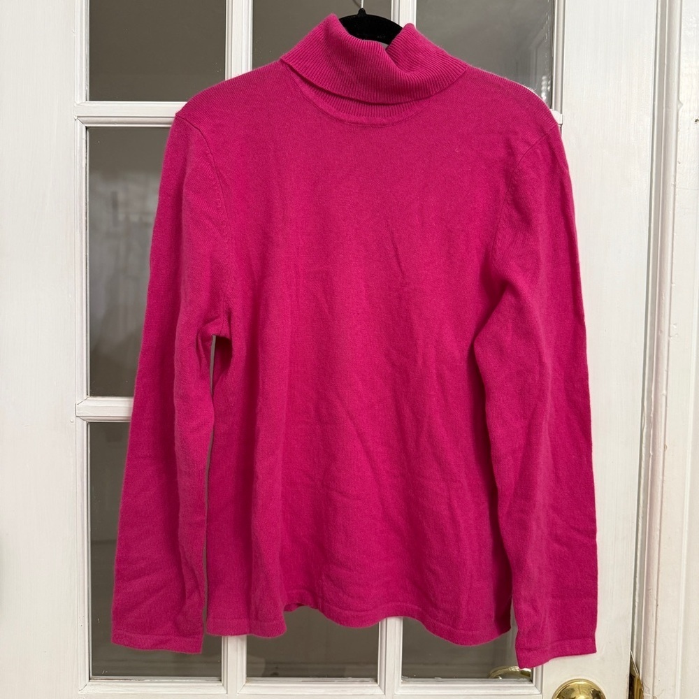 LORD & TAYLOR Women's Pink 100% Cashmere Turtleneck Sweater Size XL